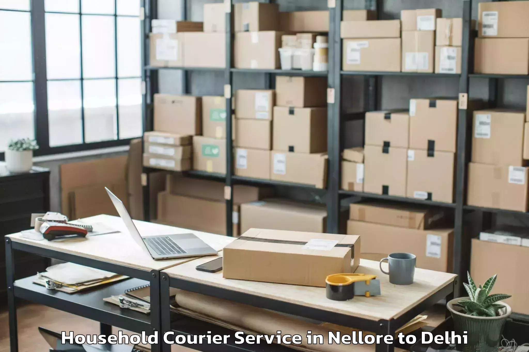 Book Your Nellore to Alipur Household Courier Today